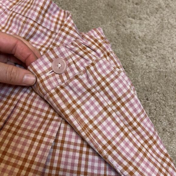 NWT Aerie Womens Pink Plaid Pleated Mini Skirt Size L Preppy Schoolgirl Coquette - Picture 6 of 6
